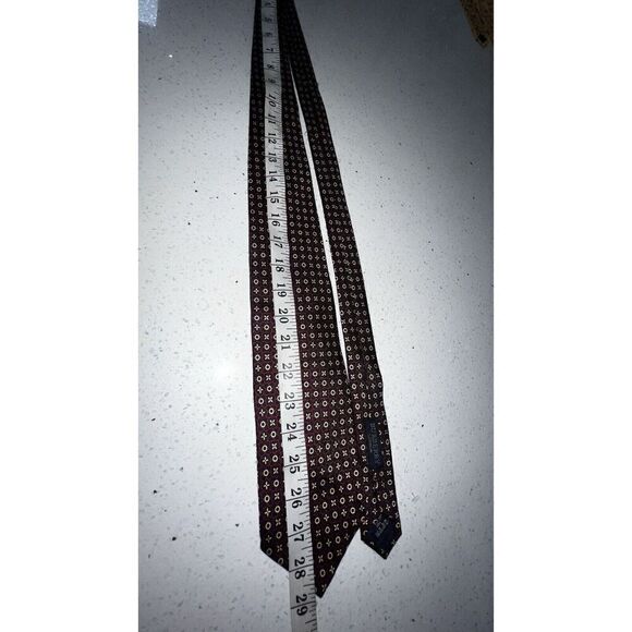 Vintage Silk Burberry London Men's Red, Blue, Gold, Tie, Luxury, Designer. - Picture 11 of 14